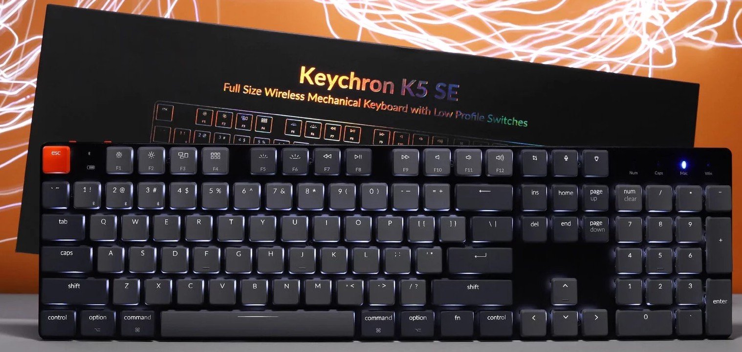 Клавиатура Keychron K5SE Optical Blue White Led Hot Swap WL UA Black K5SED2 KEYCHRON купить