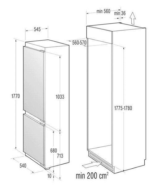 Встраиваемый холодильник Gorenje NRKI5181LW купить | ELMIR - цена ...
