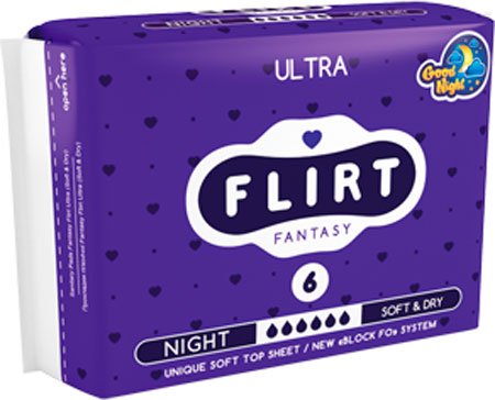 Прокладки wkl15 для критических дней fantasy flirt Ultra Line-top Dry 6x 320мм Night 6шт (3800213300471)