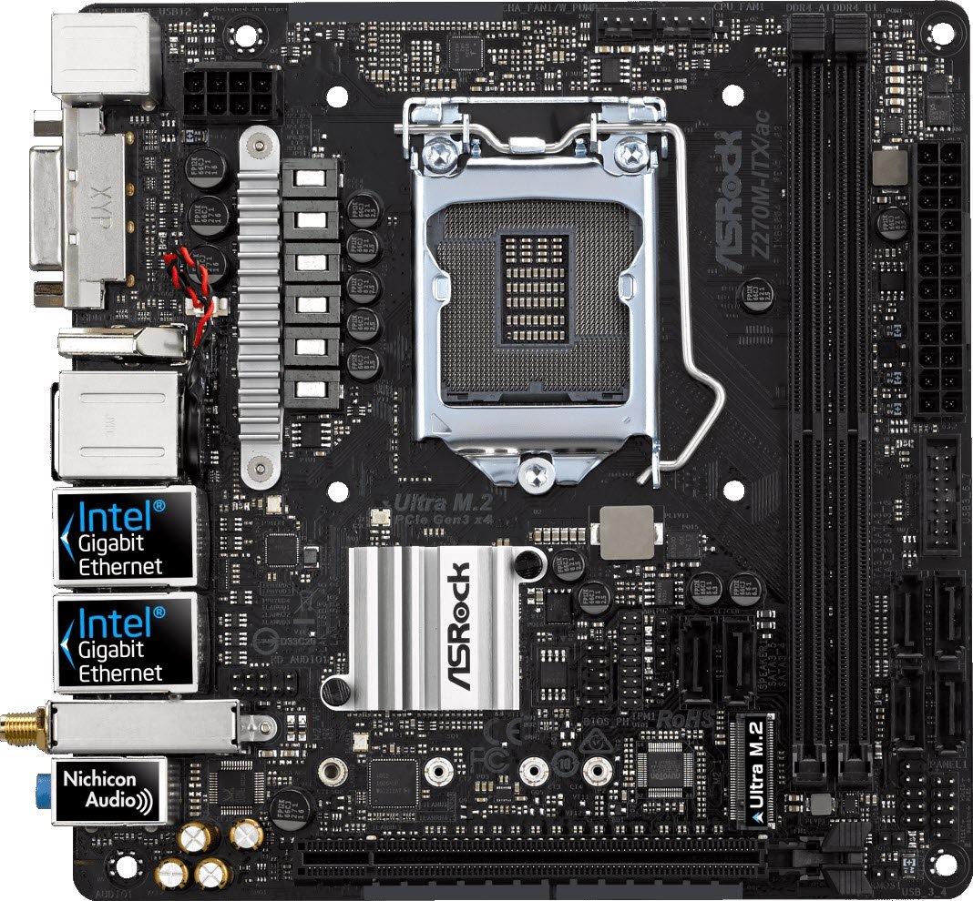 Материнская плата ASRock Z270M-ITX/ac s-1151 Z270 купить | Elmir - цена ...