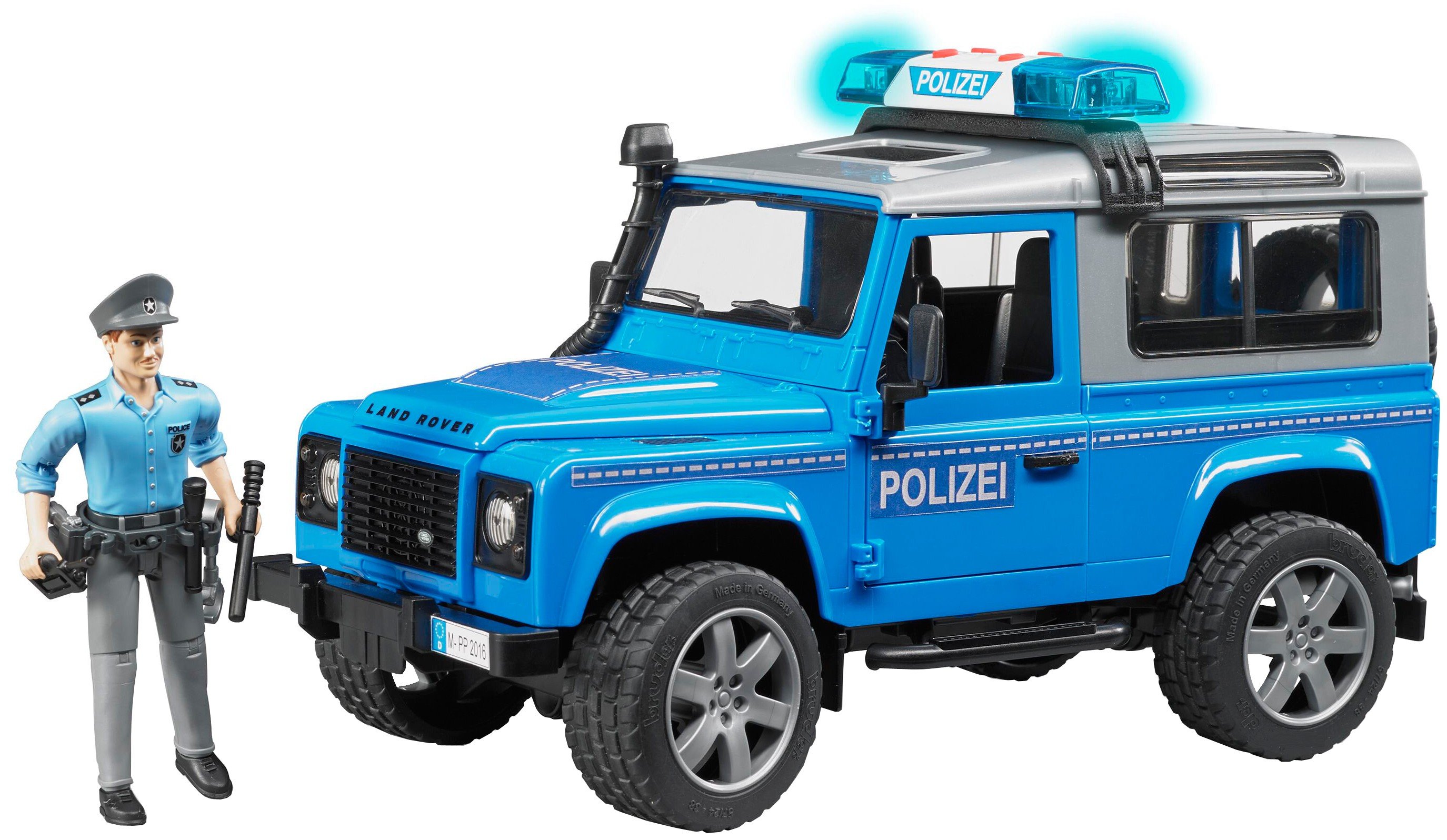 Полицейская машина Bruder Land Rover Defender фигурка полицейского 1:16 ...