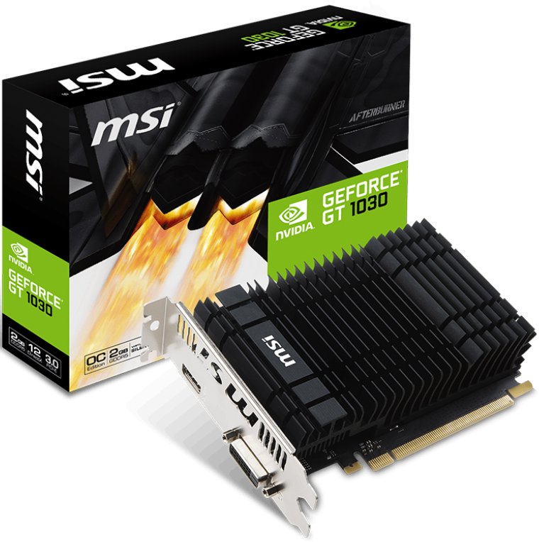 Видеокарта MSI PCI-E GeForce GT1030 2GB DDR5 (GT 1030 2GH OC