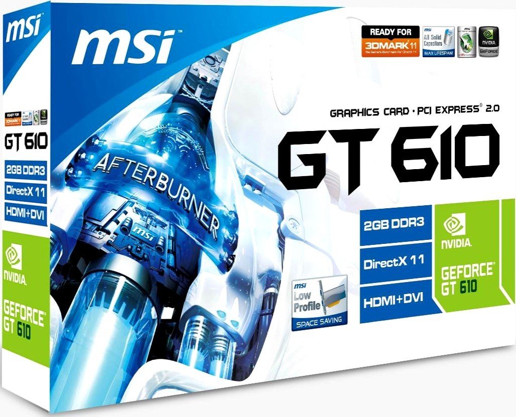 Md2gd3 Lp Msi Gt 610 1gb Видеокарта MSI PCI-E GeForce GT610 2GB