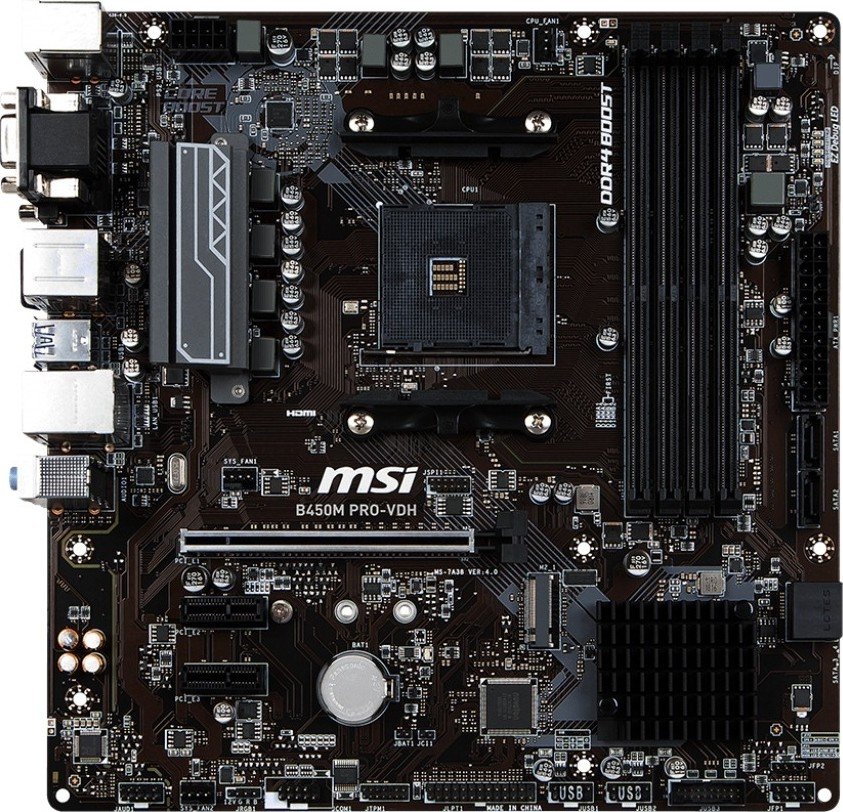 Материнская плата s-AM4 AMD B450 MSI B450M Pro-VDH mATX ...