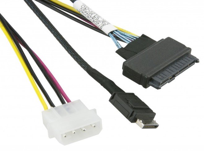 Кабель Supermicro Oculink to PCIE SFF-8639 U.2 with Power Cable 0.55m ...