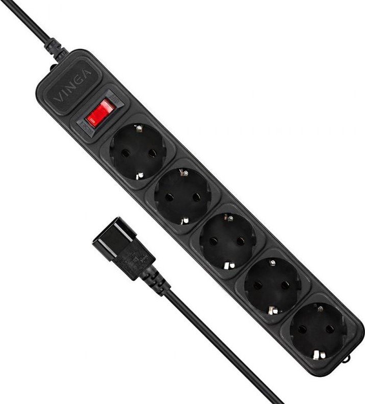 Сетевой фильтр Vinga 5 м для ИБП черный, 5 розеток (VBX5-5-75) купить ...