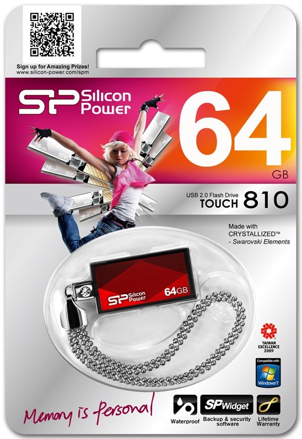 USB флеш накопитель 64GB Silicon Power Touch 810 Red (SP064GBUF2810V1R ...