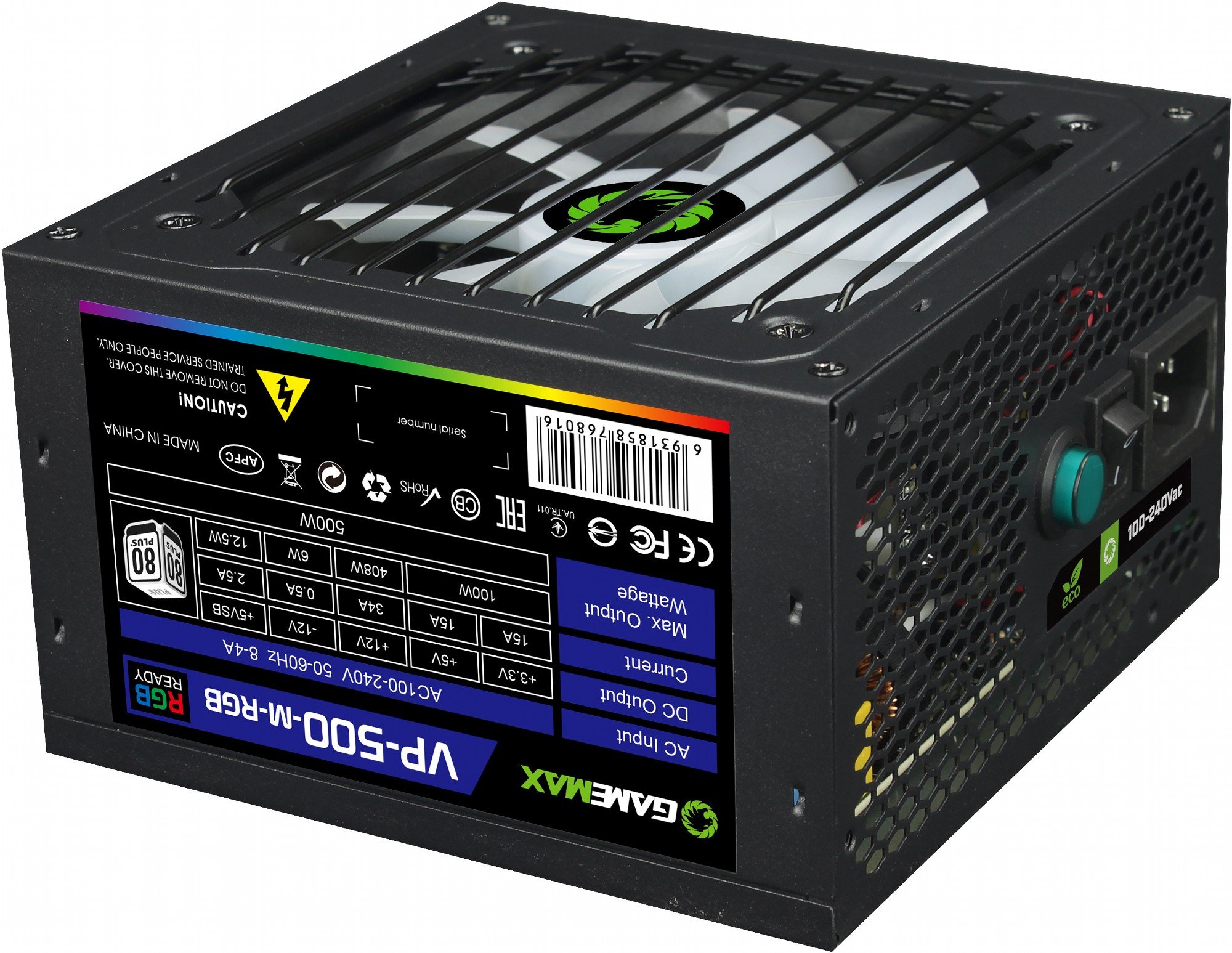 Блок питания 500W Gamemax VP-500-M-RGB купить | Elmir - цена, отзывы ...