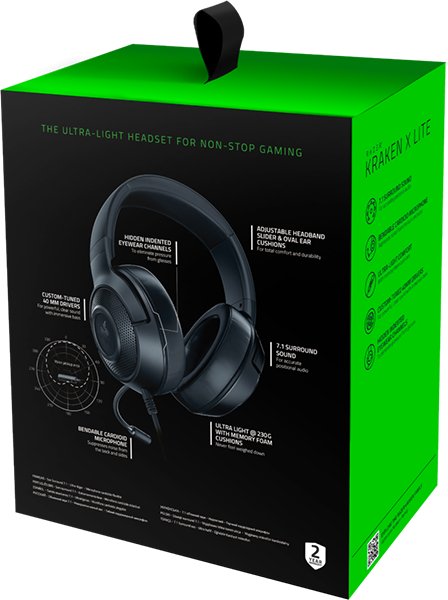 Наушники Razer Kraken X Lite (RZ04-02950100-R381) купить | ELMIR - цена ...