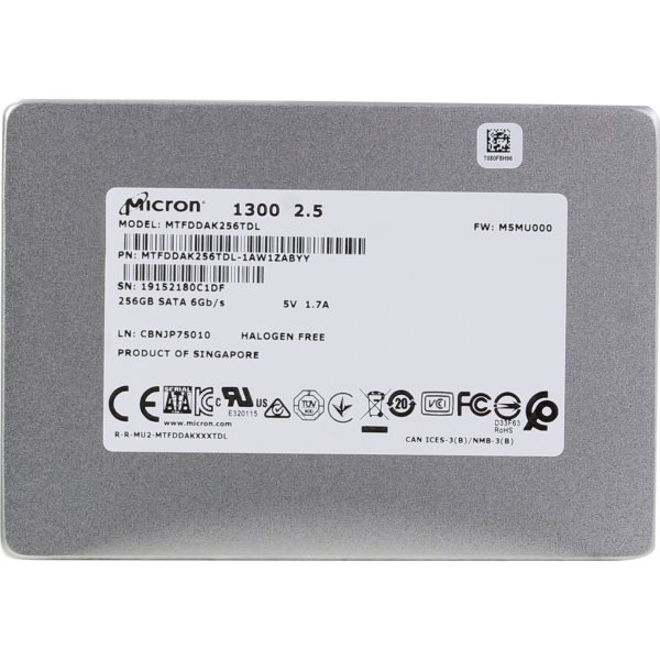 SSD-накопитель 2.5" SATA 256GB Micron 1300 (MTFDDAK256TDL-1AW1ZABYY ...