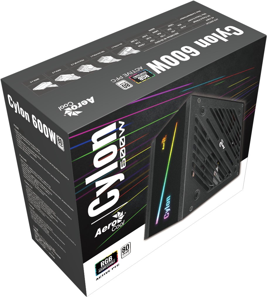 Блок питания 600W AeroCool Cylon 600W ARGB купить | Elmir - цена ...