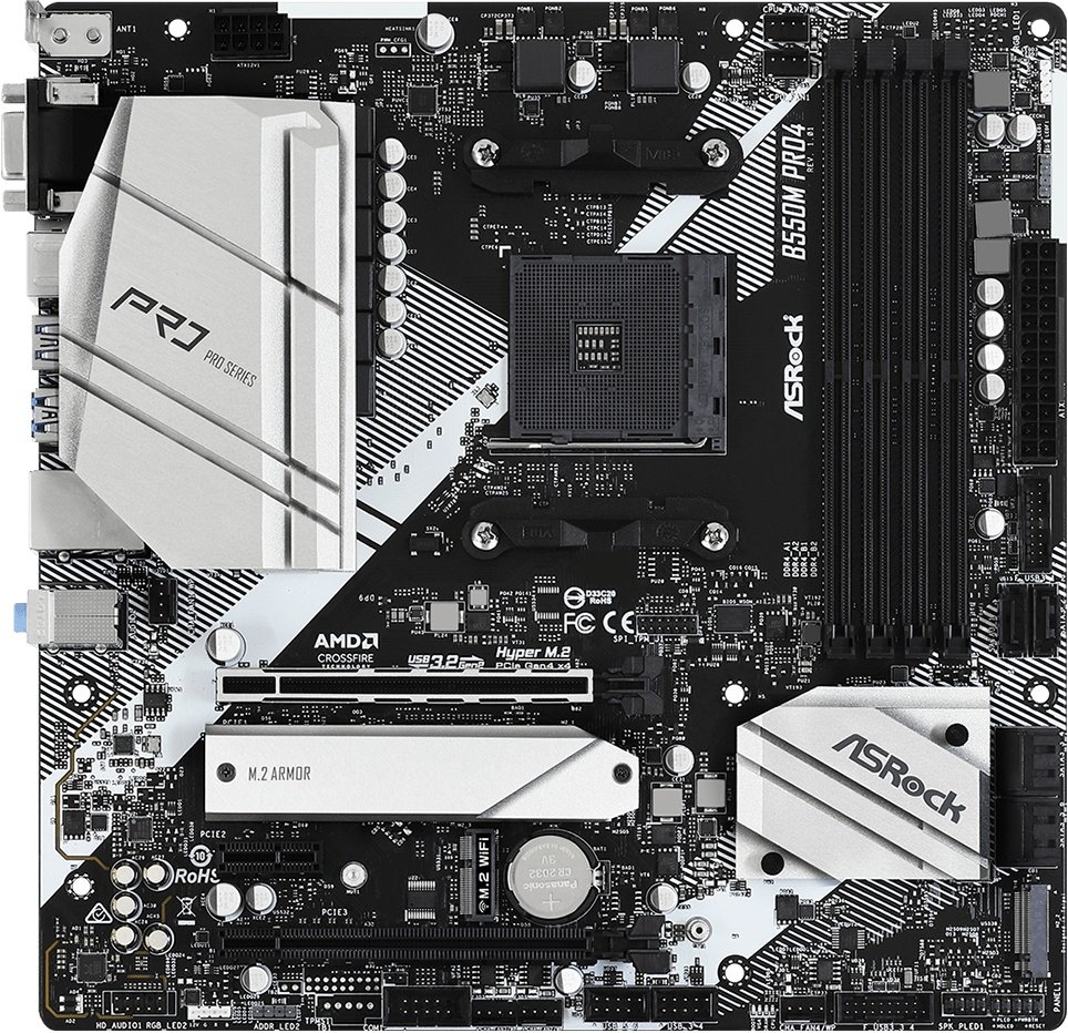 Материнская плата s-AM4 AMD B550 ASRock B550M PRO4 mATX купить | Elmir ...