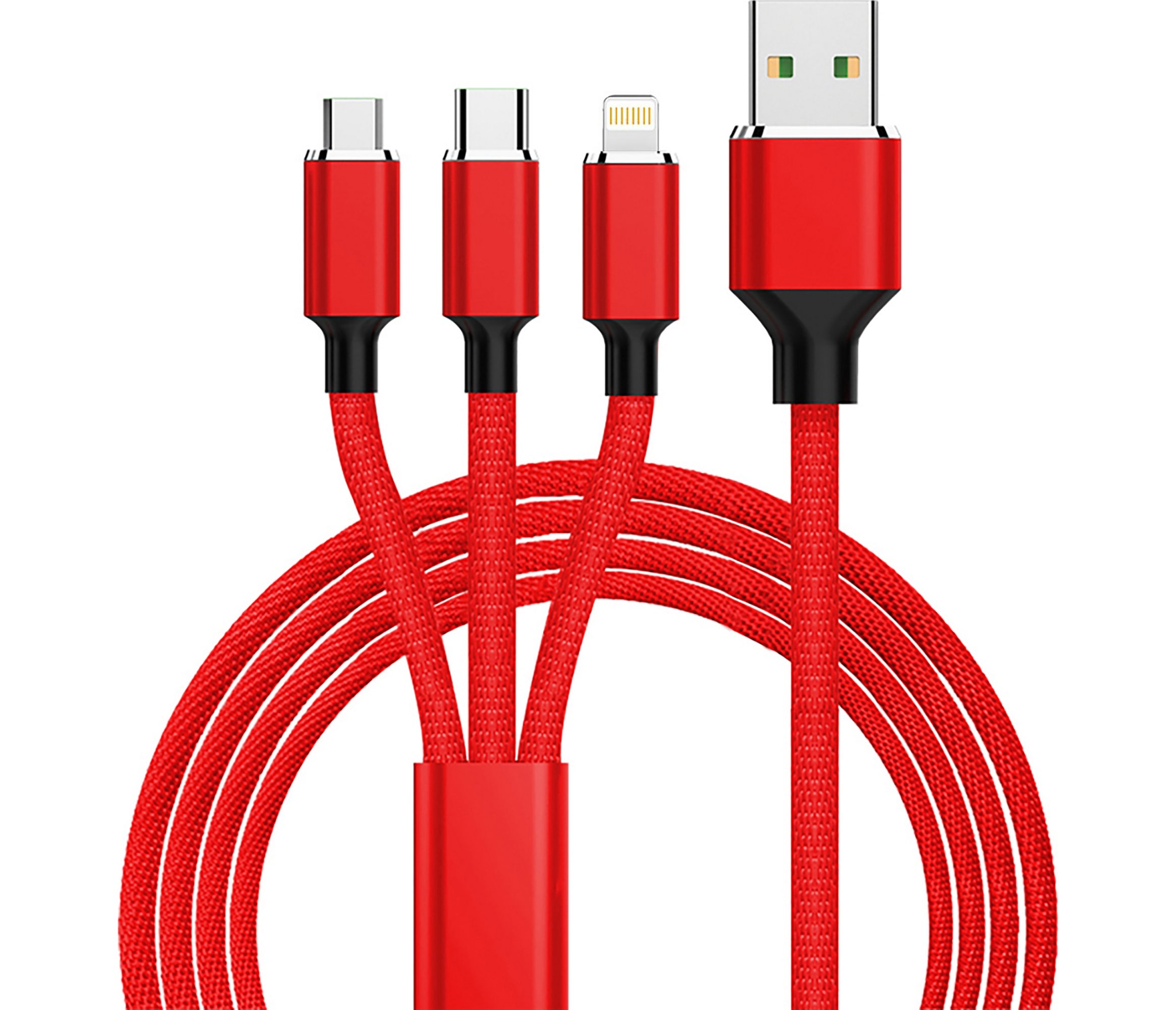 Кабель USB2.0 AM -> Lightning/micro-USB/Type C XoKo 1.2 м Red (SC-330 ...