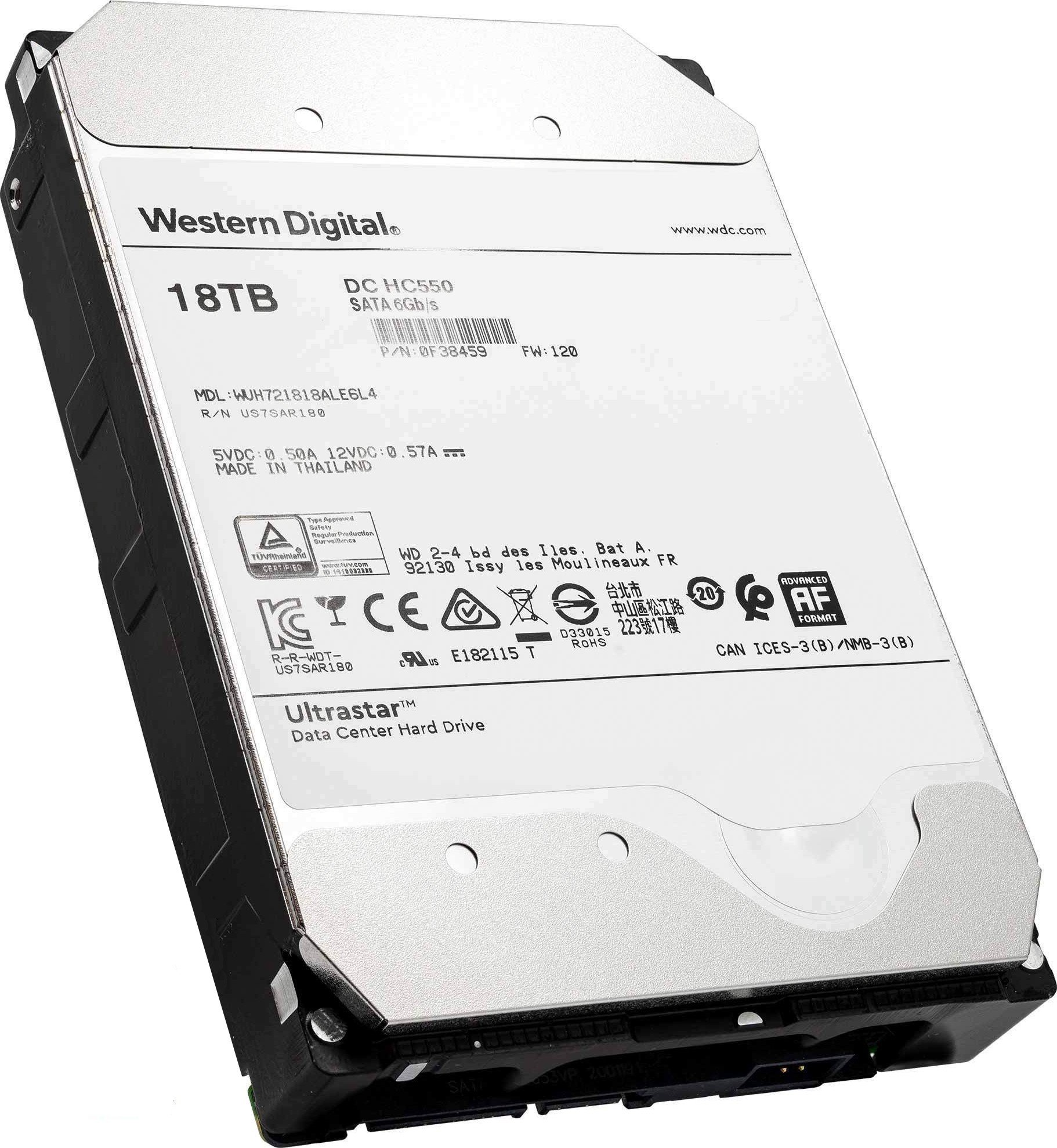 Жесткий диск 3.5" SATA 18TB WD Ultrastar DC HC550 (0F38459) купить ...