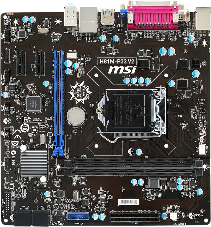 Материнская плата MSI H81M-P33 V2 s-1150 H81 купить | Elmir - цена ...