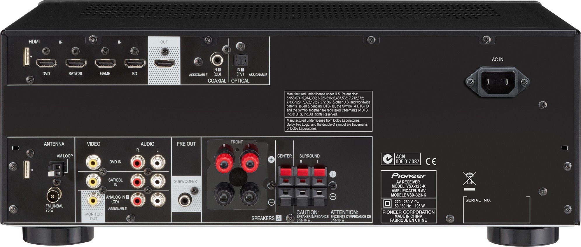 AV ресивер Pioneer VSX-323-K купить | ELMIR - цена, отзывы, характеристики