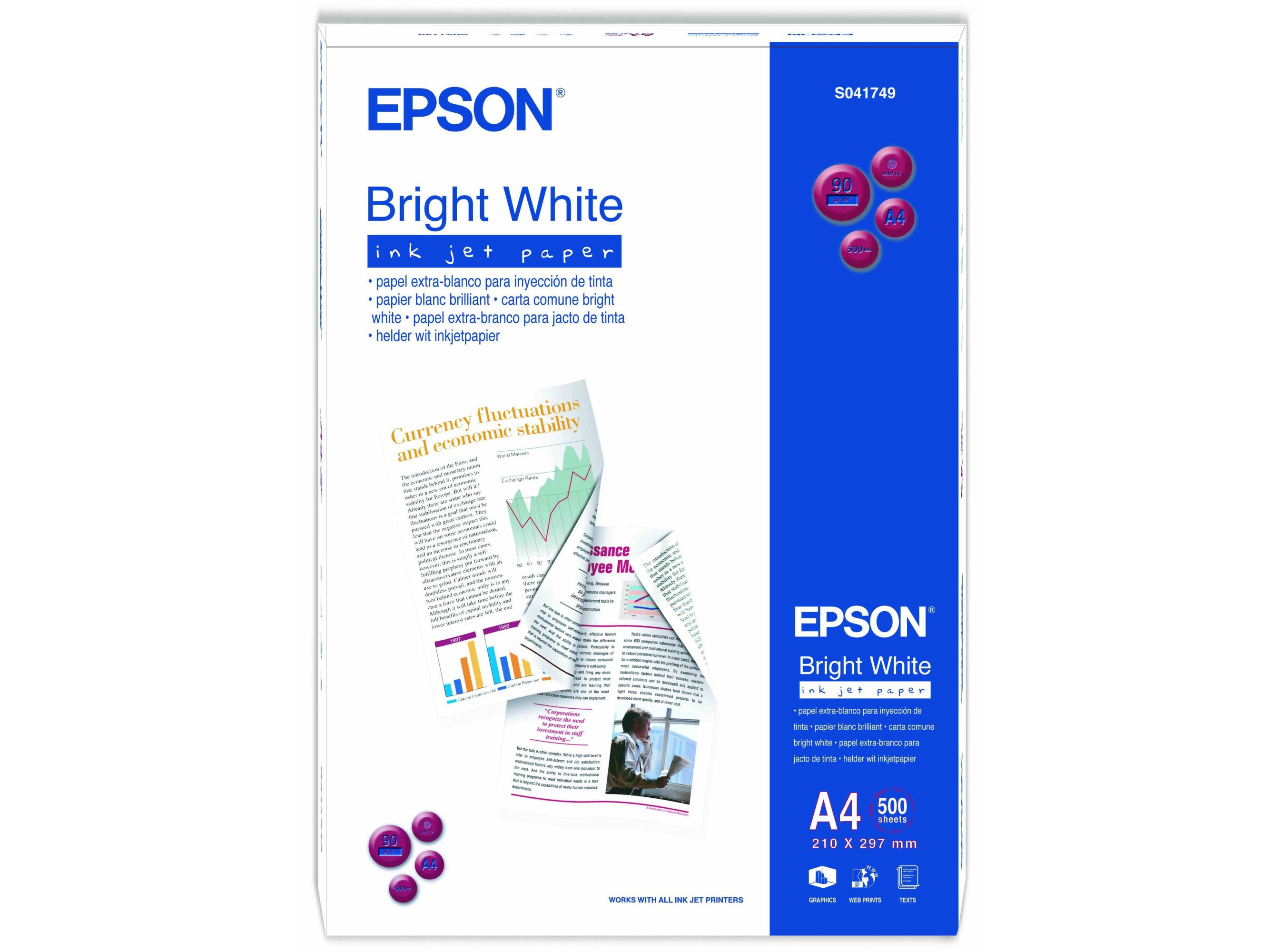 Бумага Epson A4 Bright White Ink Jet Paper, 500л. (C13S041749) купить ...