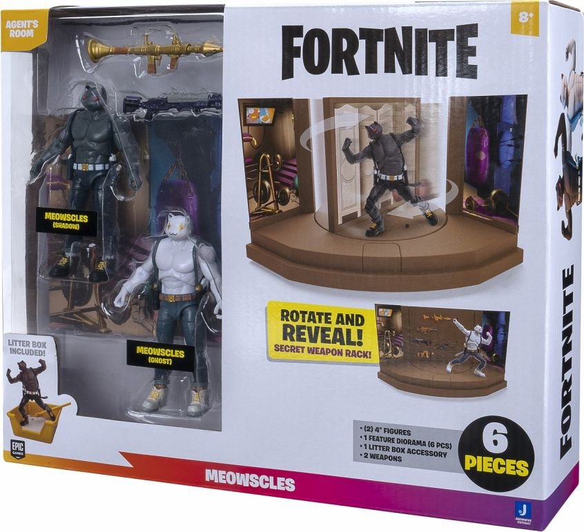 Набор фигурок Jazwares Fortnite 2 Figure Pack Agent's Room Meowcles ...
