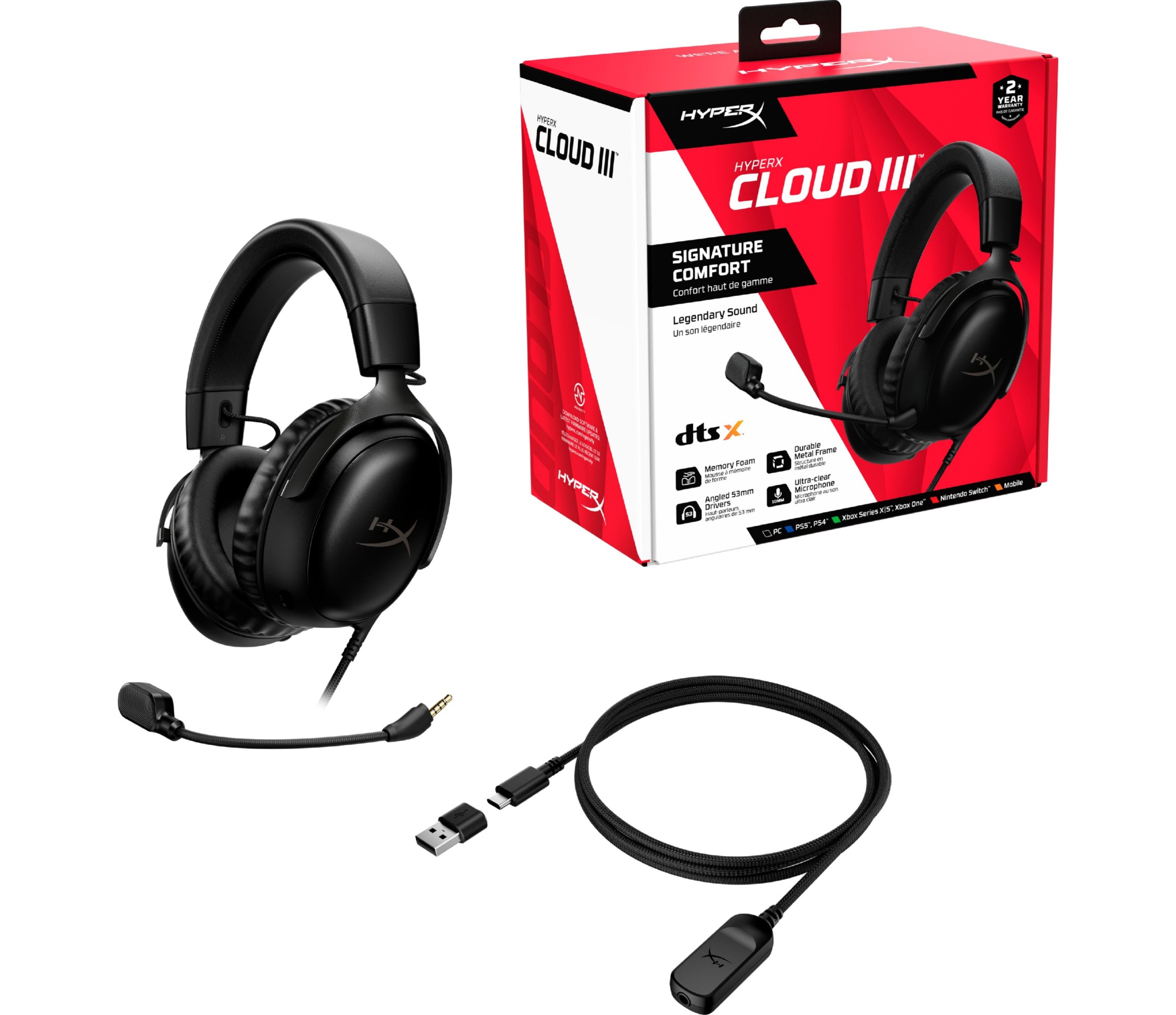 Наушники HyperX Cloud III Black (727A8AA) купить | ELMIR - цена