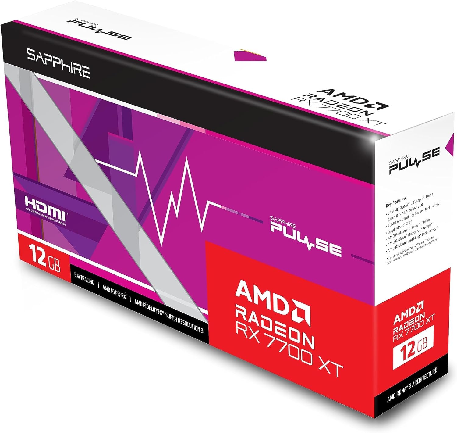 Видеокарта Sapphire PCI-E Radeon RX 7700 XT 12GB DDR6 Pulse (11335