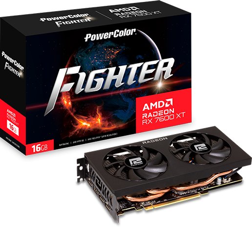 Видеокарта PowerColor PCI-E Radeon RX 7600 XT 16GB DDR6 Fighter