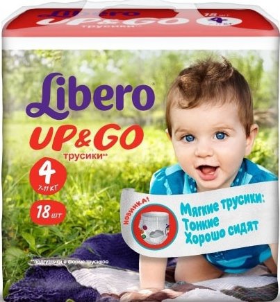 Libero up&go макси подгузники-трусики №18 7-11кг, эс си эй хайджин продактс (7322540599947)