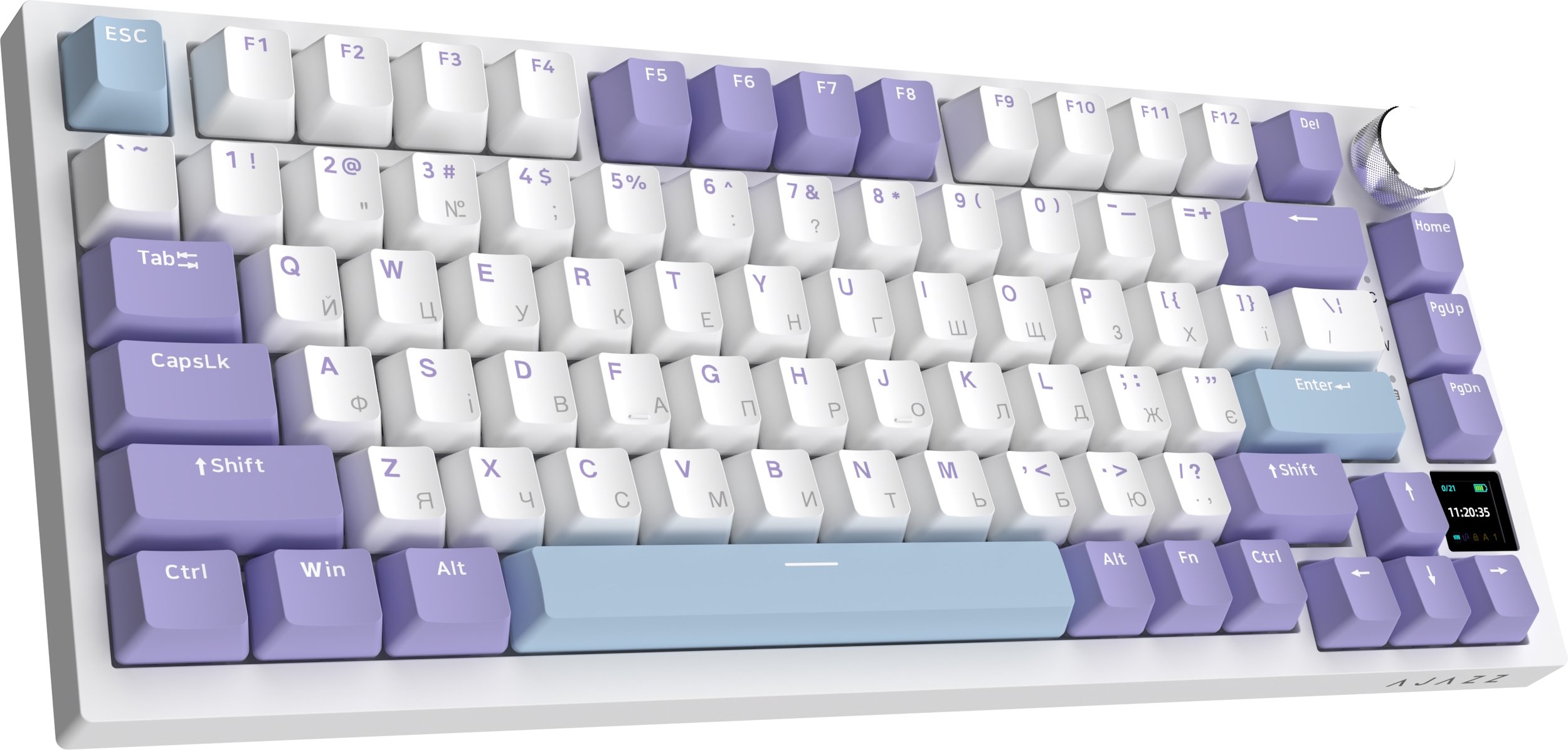 Клавиатура Ajazz AK820 Pro 75% Flying Fish Switch White RGB