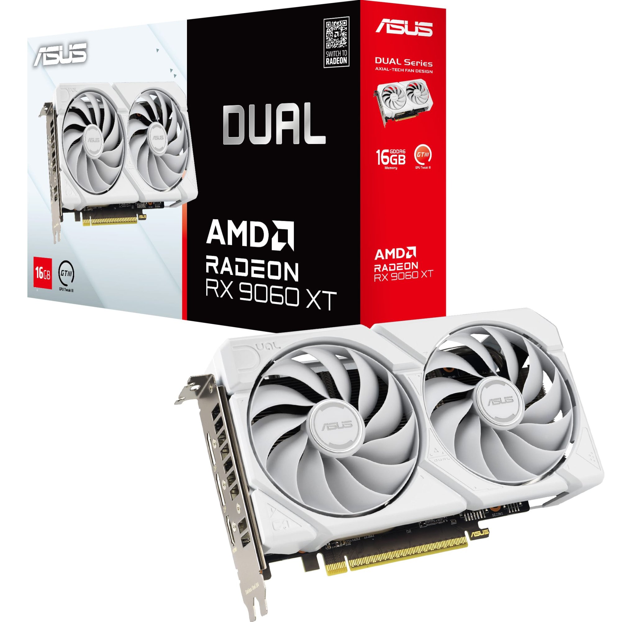 Видеокарта Asus PCI-E Radeon RX 9060 XT 16GB DDR6 (DUAL-RX9060XT