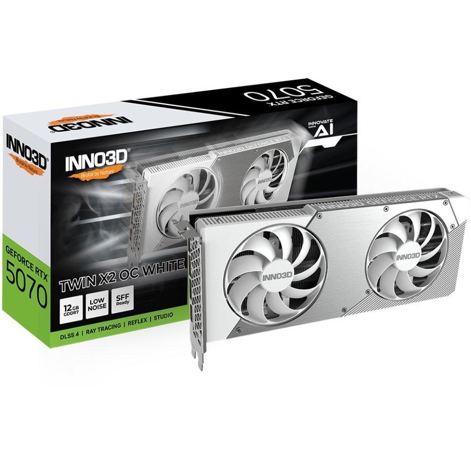 Видеокарта Inno3D PCI-E GeForce RTX 5070 12GB DDR7 TWIN X2 OC