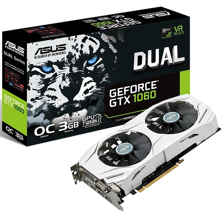 Видеокарта Asus PCI-E GeForce GTX1060 3GB DDR5 (DUAL-GTX1060-O3G ...