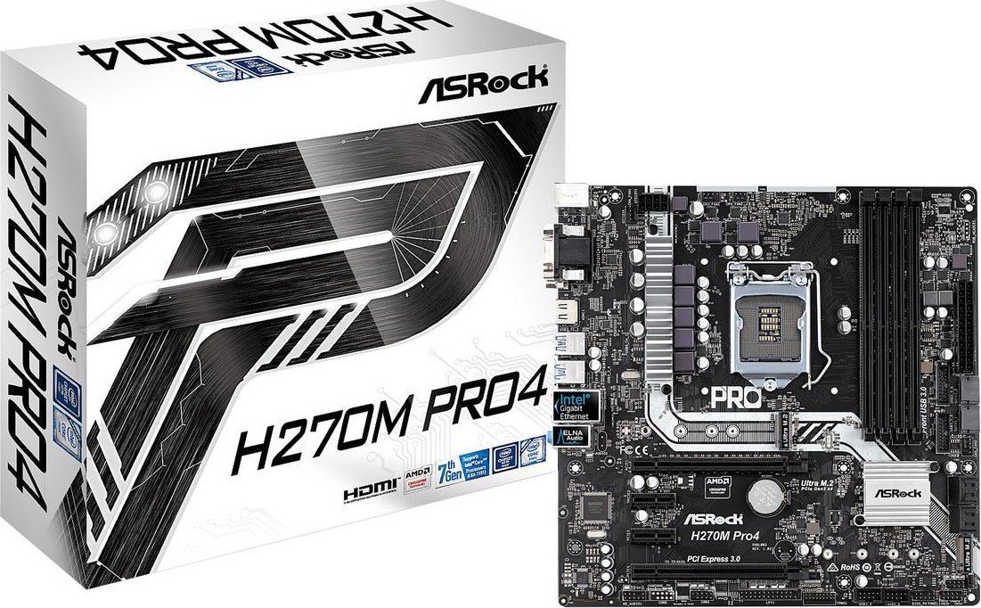 Материнская плата ASRock H270M Pro4 s-1151 H270 купить | Elmir - цена ...